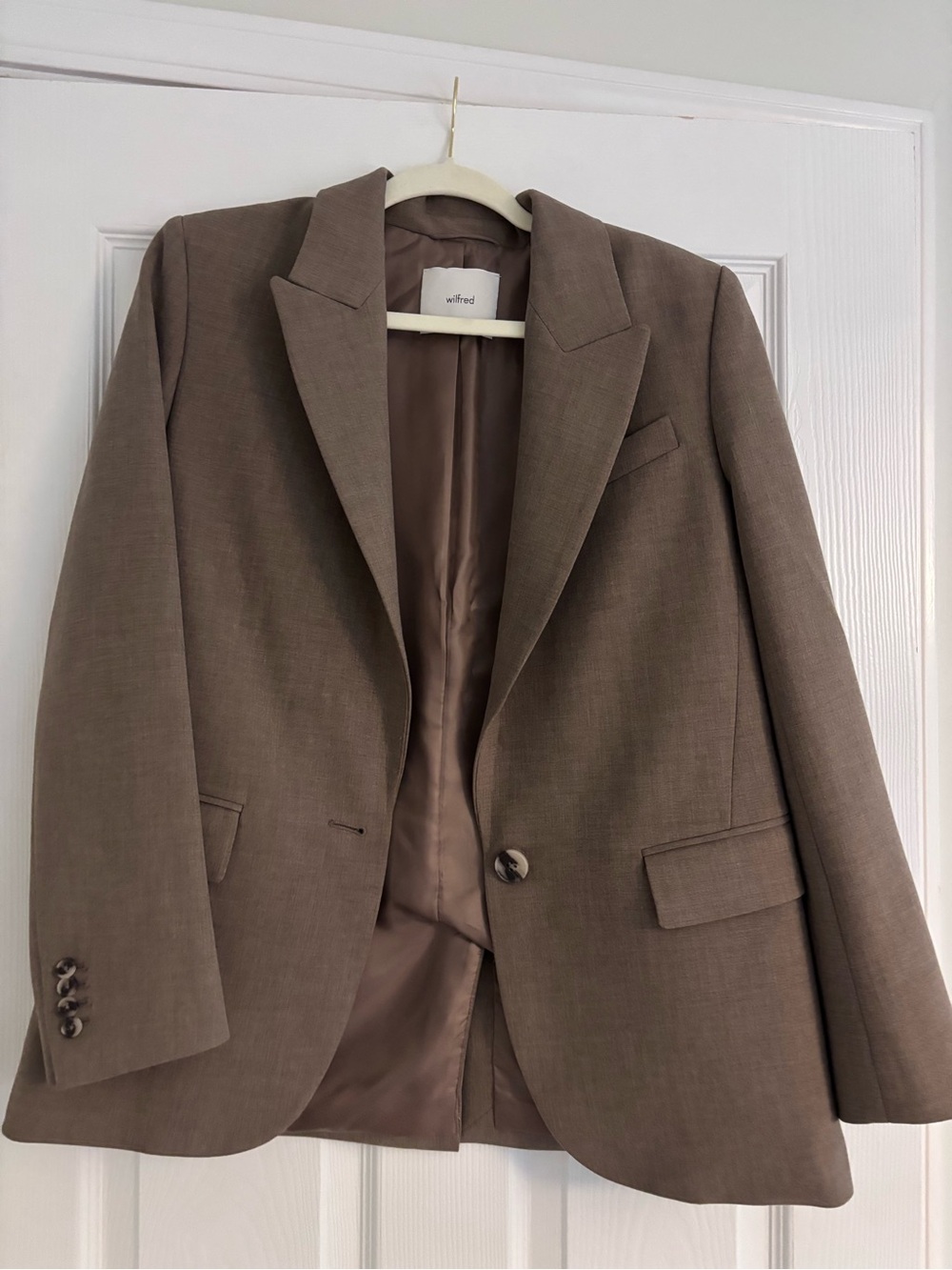 Wilfred womens brown Single-Button Tailored Blazer